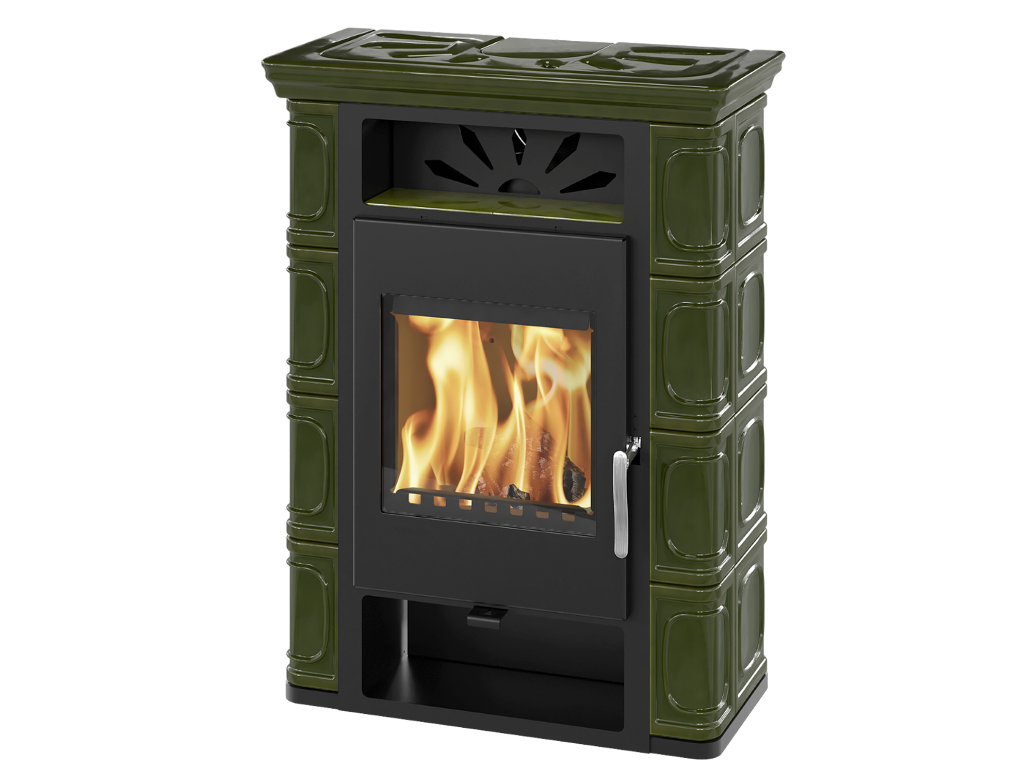 BORGHOLM TOP Exclusive black ceramic olivegreen - orez