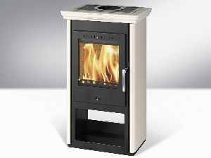 BORGHOLM black enameled sides white ceramic cornice white