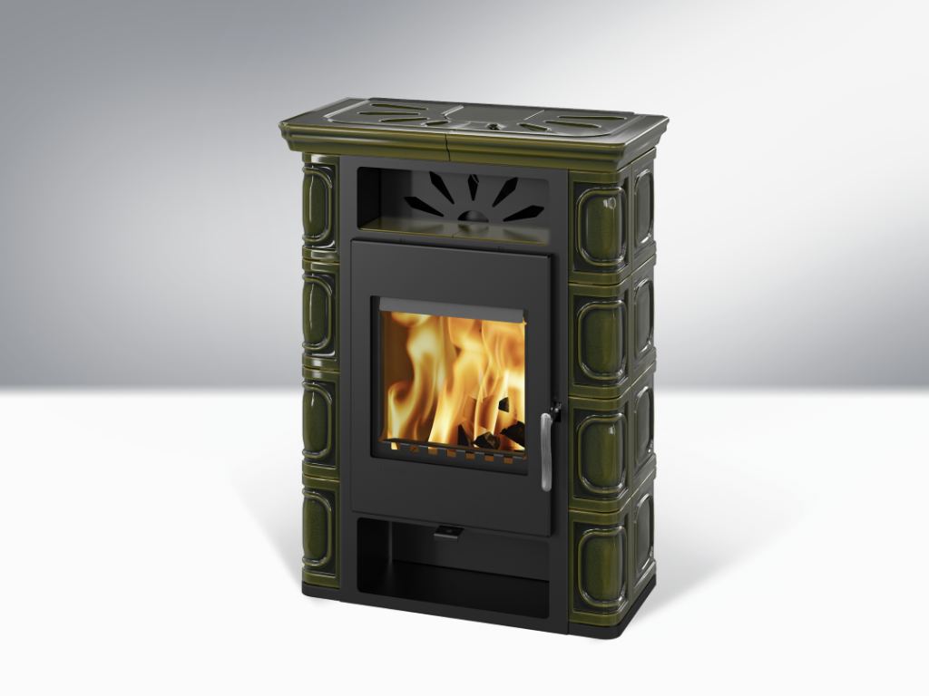 BORGHOLM TOP Exclusive black ceramic olivegreen