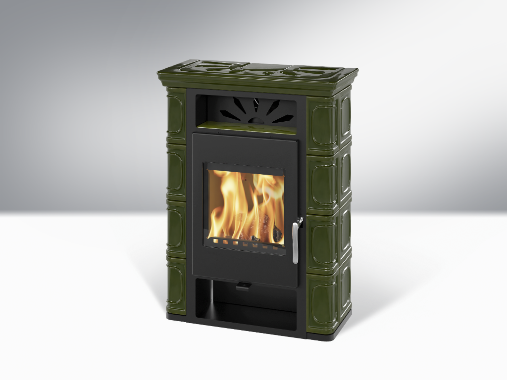 BORGHOLM TOP Exclusive black ceramic olivegreen